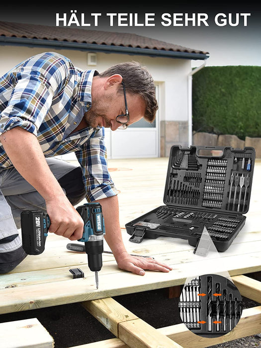 Bohrer Set Bits Set Bohrerset Bit Set Schrauberset Steckschlüssel Schrauberbits Set HSS Bohrmaschine Akkuschrauber Bitsatz Aufsätze Nüsse 199tlg