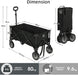 Bollerwagen Faltbar Strand Transportwagen mit Seitentasche Getränkehalter verstellbarem Griff, Gartenwagen Strandwagen für Alle Gelände