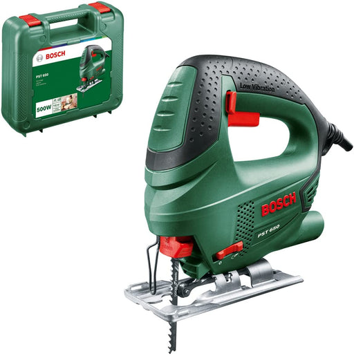 Bosch Home and Garden Stichsäge (500 Watt, Schnitttiefe in Stahl/Holz 4mm/65mm, im Koffer) Grün