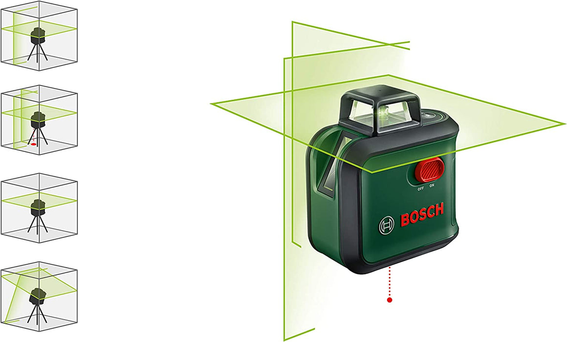 Bosch Kreuzlinienlaser AdvancedLevel 360 (3 Laserlinien inkl. 360° zum Ausrichten im ganzen Raum)