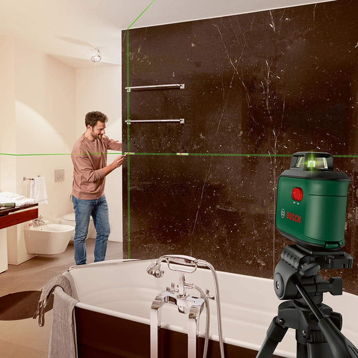 Bosch Kreuzlinienlaser AdvancedLevel 360 mit Premium-Stativ (3 Laserlinien inkl. 360° zum Ausrichten im ganzen Raum)