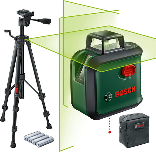 Bosch Kreuzlinienlaser AdvancedLevel 360 mit Premium-Stativ (3 Laserlinien inkl. 360° zum Ausrichten im ganzen Raum)