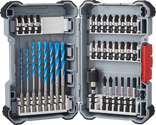 Bosch Professional 35 tlg. Multi Construction Bohrer- und Schrauberbit Set (Impact Control, Pick and Click, Zubehör Schlagschrauber)