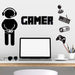 Boy Gamer Wandtattoo, Wandaufkleber, Gamer Controller Wandsticker, Wanddeko Aufkleber für Jungen Schlafzimmer Wohnzimmer Home Playroom Hintergrund