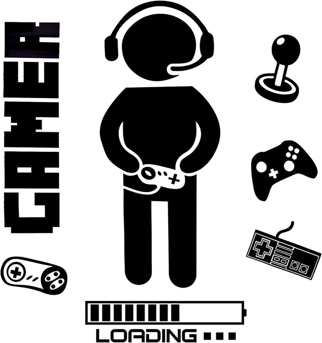 Boy Gamer Wandtattoo, Wandaufkleber, Gamer Controller Wandsticker, Wanddeko Aufkleber für Jungen Schlafzimmer Wohnzimmer Home Playroom Hintergrund
