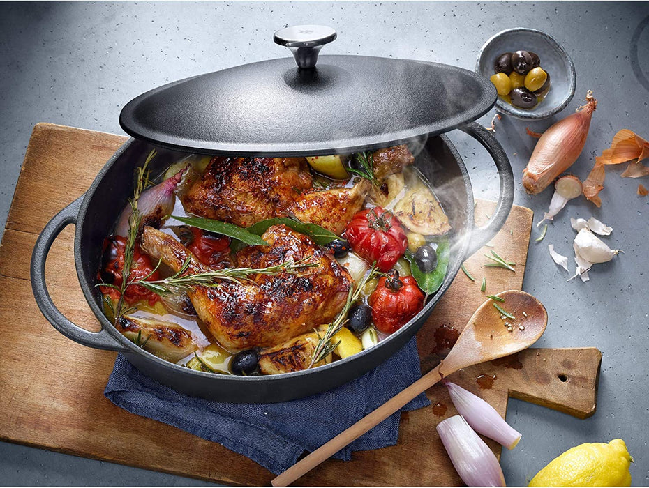 Bräter Induktion 30 x 23,5 cm, Schmortopf 5,0l, Auflaufform, Gusseisen emailliert, backofenfest