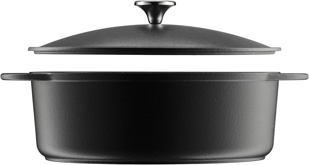 Bräter Induktion 30 x 23,5 cm, Schmortopf 5,0l, Auflaufform, Gusseisen emailliert, backofenfest