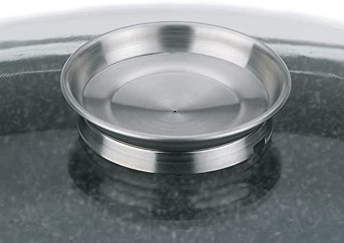 Bräter, Glasdeckel mit Aromaknopf, Aluguss 5 mm, Antihaftbeschichtung, Induktionsgeeignet, 8 l, Kerros