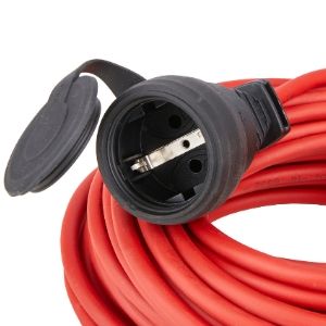 Brennenstuhl Verlängerungskabel (10m Kabel in rot, für kurzfristigen Einsatz im Außenbereich IP44, Stromkabel einsetzbar bis -35 °C, Öl- und UV-beständig)