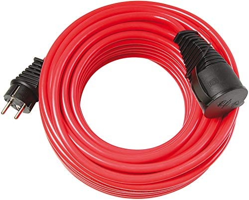 Brennenstuhl Verlängerungskabel (20m Kabel in rot, für den kurzfristigen Einsatz im Außenbereich IP44, einsetzbar bis -35 °C, öl- und UV-beständig)