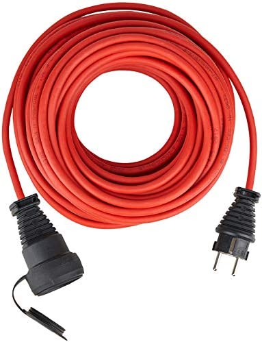 Brennenstuhl Verlängerungskabel (20m Kabel in rot, für den kurzfristigen Einsatz im Außenbereich IP44, einsetzbar bis -35 °C, öl- und UV-beständig)