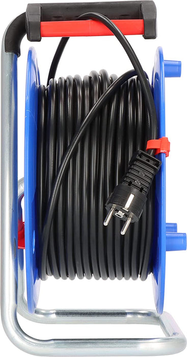 Brennenstuhl V2 Kabeltrommel (50m Kabel in schwarz, Made in Germany, Spezialkunststoff, Einsatz im Innenbereich)