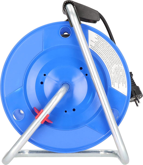 Brennenstuhl V2 Kabeltrommel (50m Kabel in schwarz, Made in Germany, Spezialkunststoff, Einsatz im Innenbereich)