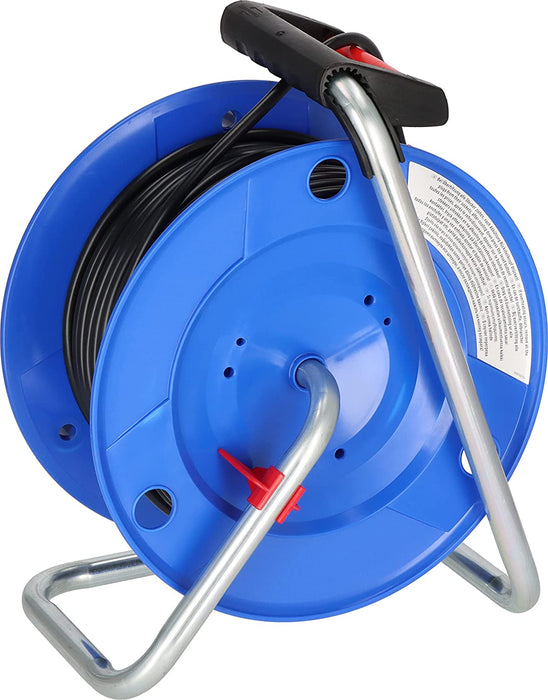 Brennenstuhl V2 Kabeltrommel (50m Kabel in schwarz, Made in Germany, Spezialkunststoff, Einsatz im Innenbereich)