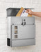 Briefkasten Edelstahl, Postkasten, Wandbriefkasten, modern, abschließbar, mit Zeitungsfach, einfache Montage, silbern