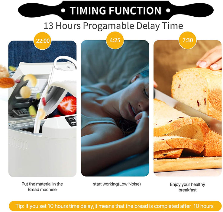 Brotbackautomat Brotbackmaschine Brotbäcker 12 Backprogramme,Backmeister mit Automatische Zutatenbox,3 Versch Bräunungsgrade, ,Glutenfrei BPA-frei