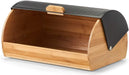 Brotkasten, Bamboo/Metall, schwarz, ca. 39 x 27 x 19 cm, Brotaufbewahrung, Trendige Schwarze Brotbox, lebensmittelecht