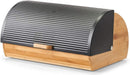 Brotkasten, Bamboo/Metall, schwarz, ca. 39 x 27 x 19 cm, Brotaufbewahrung, Trendige Schwarze Brotbox, lebensmittelecht