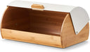 Brotkasten, Bamboo/Metall, weiß, ca. 39 x 27 x 19 cm, Brotaufbewahrung, Trendige weiße Brotbox, lebensmittelecht
