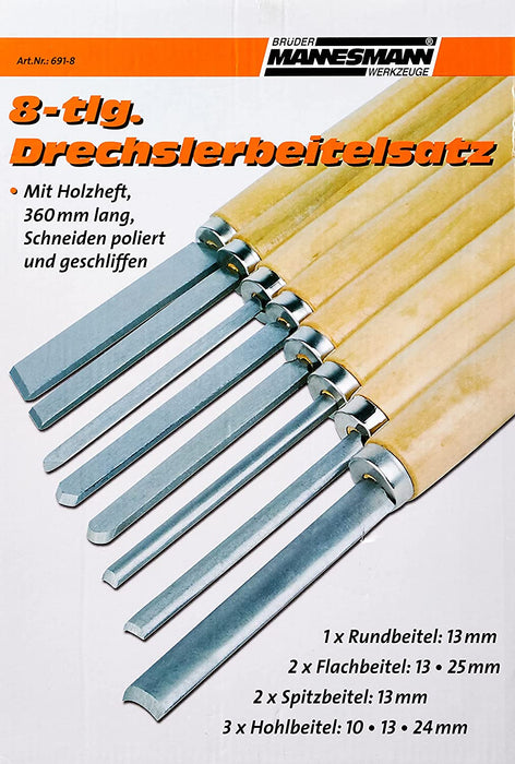 Brueder Mannesmann Drechselbeitelsatz 8-teilig