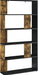 Bücherregal 159x80x24cm Standregal mit 5 Ablageflächen Regal Schwarz Holz Dunkel