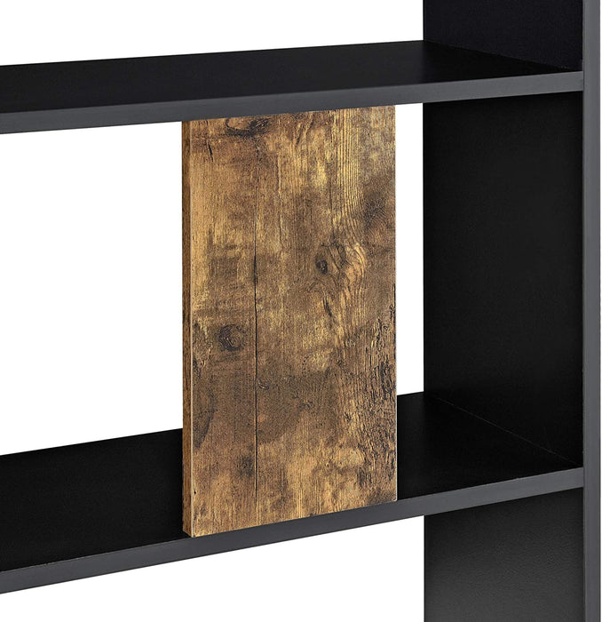 Bücherregal 159x80x24cm Standregal mit 5 Ablageflächen Regal Schwarz Holz Dunkel