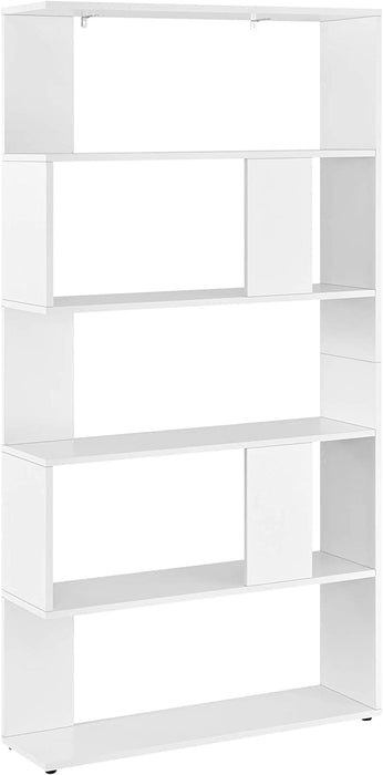 Bücherregal 159x80x24cm Standregal mit 5 Ablageflächen Regal Weiß