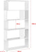 Bücherregal 159x80x24cm Standregal mit 5 Ablageflächen Regal Weiß