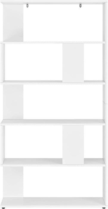 Bücherregal 159x80x24cm Standregal mit 5 Ablageflächen Regal Weiß