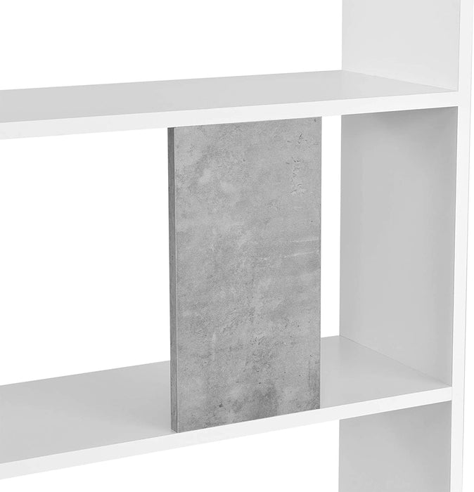 Bücherregal 159x80x24cm Standregal mit 5 Ablageflächen Regal Weiß Betonoptik