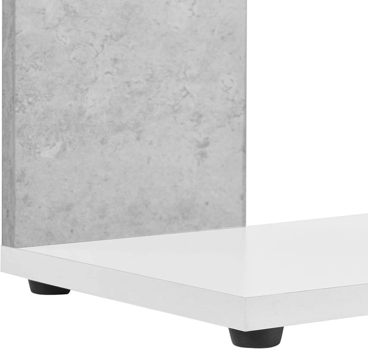 Bücherregal 159x80x24cm Standregal mit 5 Ablageflächen Regal Weiß Betonoptik