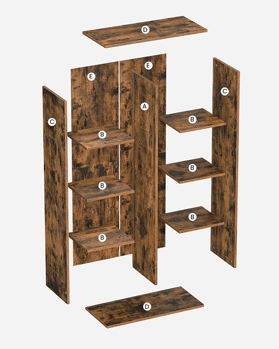 Bücherregal, Bücherschrank, mit 8 Fächern, Standregal, Büroregal, freistehend, als Dekoration, für Büro, Wohnzimmer, Schlafzimmer, Kinderzimmer