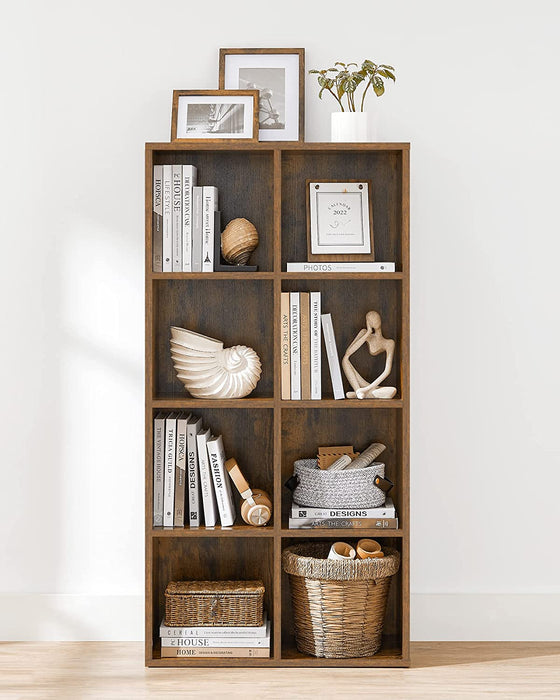 Bücherregal, Bücherschrank, mit 8 Fächern, Standregal, Büroregal, freistehend, als Dekoration, für Büro, Wohnzimmer, Schlafzimmer, Kinderzimmer