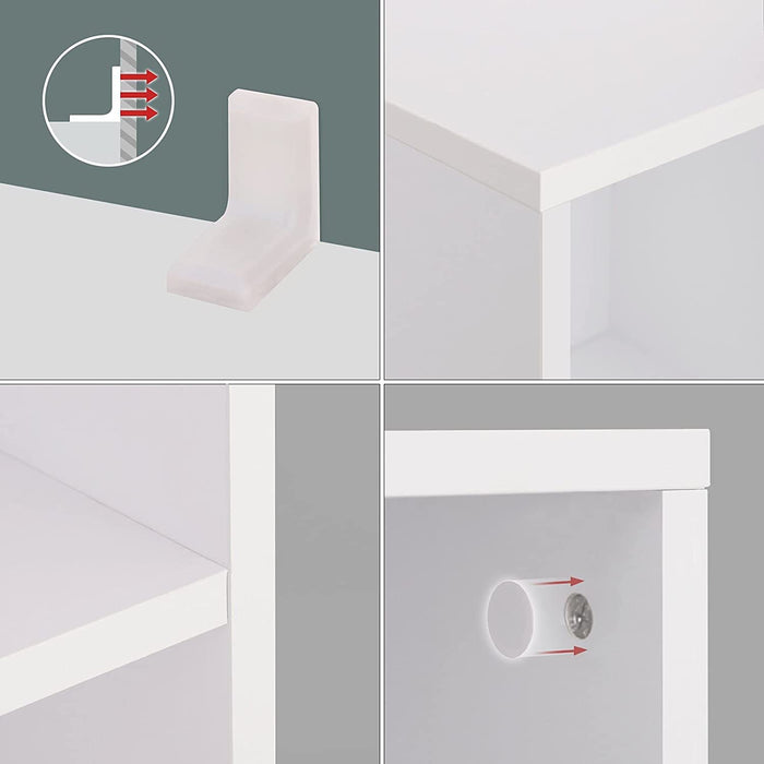 Bücherregal, Bücherschrank, mit 8 Fächern, Standregal, Büroregal, freistehend, als Dekoration, für Büro, Wohnzimmer, Schlafzimmer, Kinderzimmer, weiß