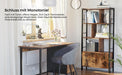 Bücherregal, Bücherschrank mit 4 offenen Regalebenen, Standregal, geräumiger Wohnzimmerschrank, Küche, Büro, Stahlgestell, Industrie-Design