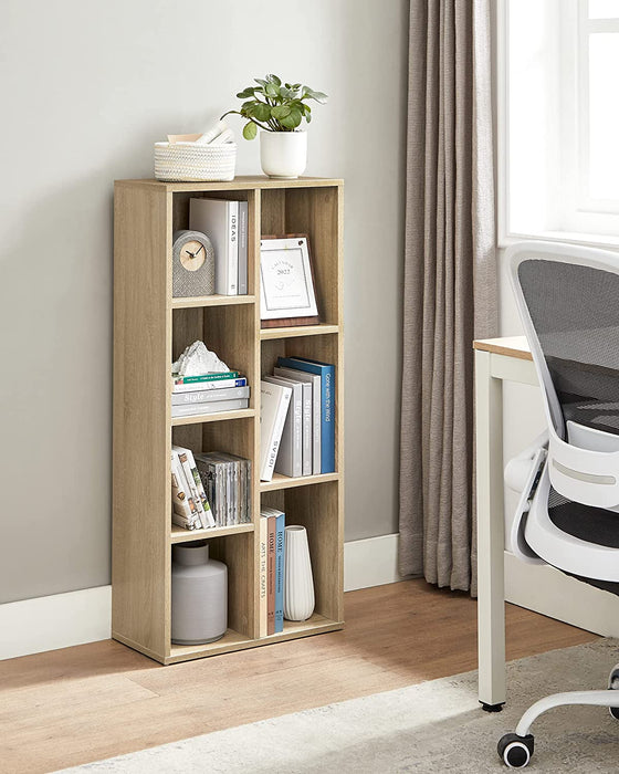 Bücherregal, Regal, Kinderregal, Standregal, Büroregal, mit 7 Fächern, offen, für Wohnzimmer, Arbeitszimmer, Kinderzimmer, Büro, als Raumteiler