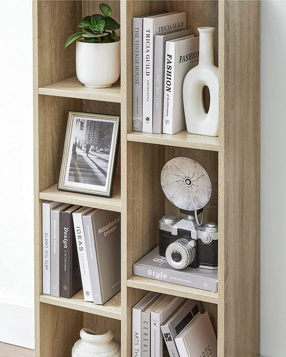 Bücherregal, Regal, Kinderregal, Standregal, Büroregal, mit 7 Fächern, offen, für Wohnzimmer, Arbeitszimmer, Kinderzimmer, Büro, als Raumteiler