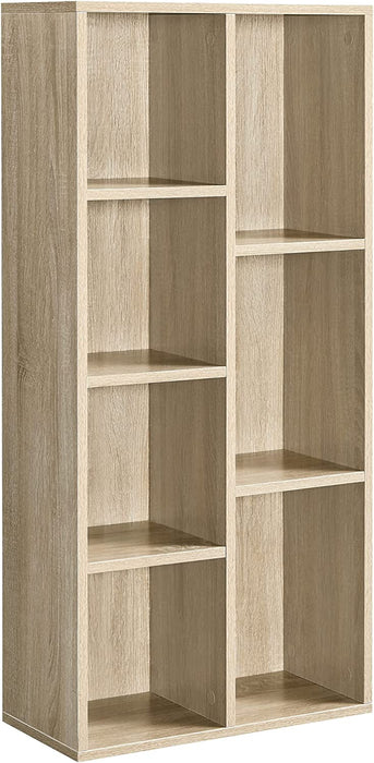 Bücherregal, Regal, Kinderregal, Standregal, Büroregal, mit 7 Fächern, offen, für Wohnzimmer, Arbeitszimmer, Kinderzimmer, Büro, als Raumteiler