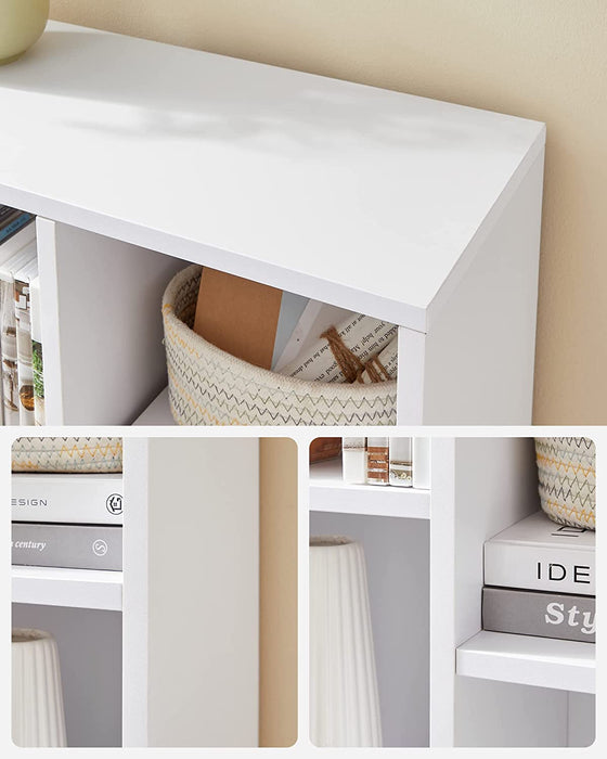  Bücherregal, Regal, Kinderregal, Standregal, Büroregal, mit 7 Fächern, offen, für Wohnzimmer, Arbeitszimmer, Kinderzimmer, Büro, als Raumteiler