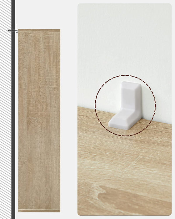 Bücherregal, Regal, Standregal, mit 5 Fächern, für Wohnzimmer, Arbeitszimmer, Kinderzimmer, Büro, als Raumteiler, 24 x 50 x 80 cm, eichefarben