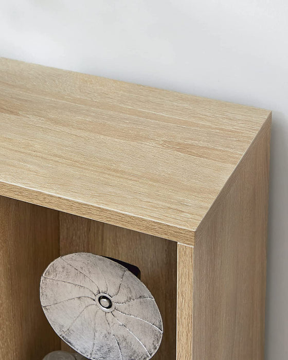 Bücherregal, Regal, Standregal, mit 5 Fächern, für Wohnzimmer, Arbeitszimmer, Kinderzimmer, Büro, als Raumteiler, 24 x 50 x 80 cm, eichefarben