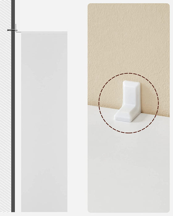 Bücherregal, Regal, Standregal, mit 5 Fächern, für Wohnzimmer, Arbeitszimmer, Kinderzimmer, Büro, als Raumteiler, 24 x 50 x 80 cm, weiß