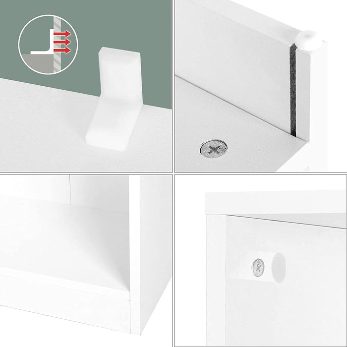 Bücherregal, Regal mit 3 Fächern, Standregal, mit höhenverstellbaren Ablagen, für Wohnzimmer, Kinderzimmer, Büro, 24 x 40 x 93 cm, weiß