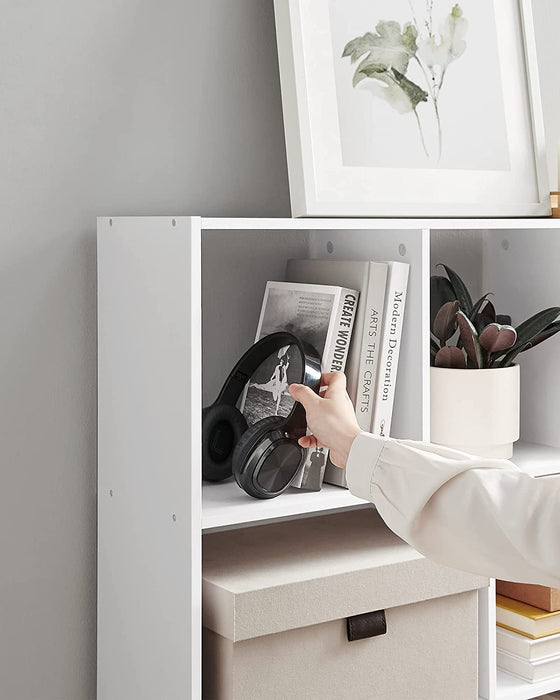 Bücherregal, Standregal, Aufbewahrungsregal mit 11 Fächern, für Wohnzimmer, Arbeitszimmer, Kinderzimmer, Schlafzimmer, weiß