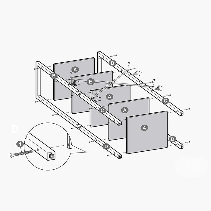 Bücherregal, Standregal, Aufbewahrungsregal mit 5 Ebenen, Industrie-Design für Wohnzimmer, Büro, Arbeitszimmer und Flur, Stahlgestell, Holzspanplatten