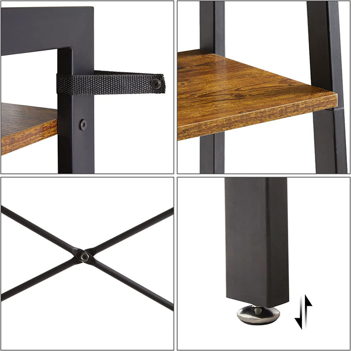 Bücherregal, Standregal, Leiterregal mit 4 Etagen, Pflanzenständer mit Stabiles Metallrahmen, Vintage möbel für Wohnzimmer, Schlafzimmer, Küche