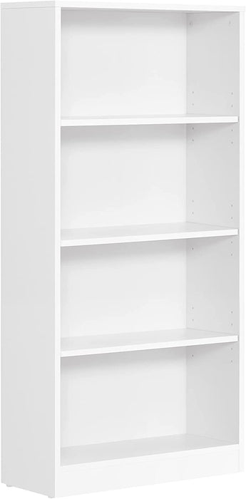 Bücherregal, Standregal, mit 4 Fächern, höhenverstellbare Ablagen, für Wohnzimmer, Arbeitszimmer, Kinderzimmer, Büro, als Raumteiler weiß