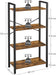 Bücherregal mit 4 Ebenen, Aufbewahrungsregal, Stahlgestell, Höhe 120 cm, für Wohnzimmer, Büro, Arbeitszimmer und Flur, Industrie-Design