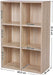 Bücherregal mit 6 Fächern, Holzregal, Würfelregal, Aufbewahrungsregal, 65,5 x 97,5 x 30 cm, Eichen-Optik