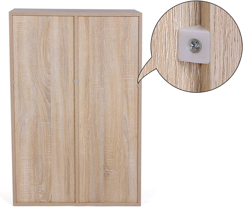 Bücherregal mit 6 Fächern, Holzregal, Würfelregal, Aufbewahrungsregal, 65,5 x 97,5 x 30 cm, Eichen-Optik